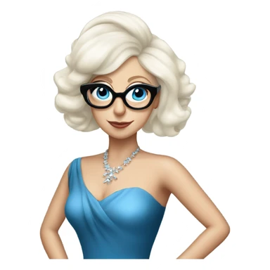 Elegant lady-gaga-dancing-blue eyes- wearing glasses: sticker