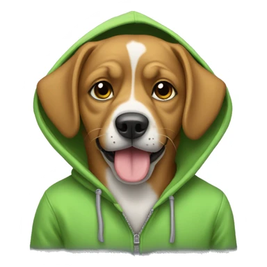 Dog wereing a hoody sticker