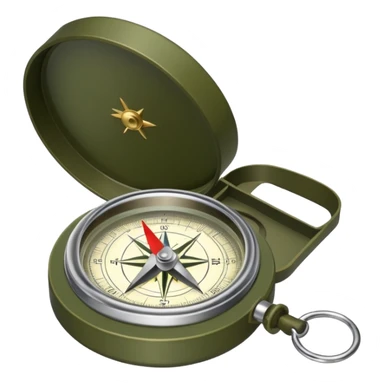 Military compass with olive green case sticker