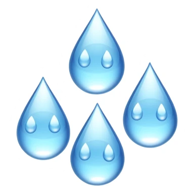3 water droplets stack on top of each other vertically with two water droplets on the sides; 5 droplets total sticker