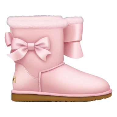 Pastel pink ugg shoes with bows  sticker
