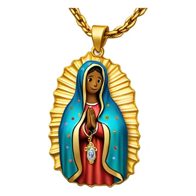 Gold chain Virgen de Guadalupe sticker