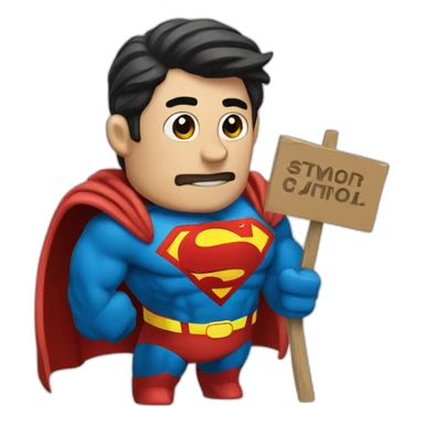 Superman con un cartel sticker