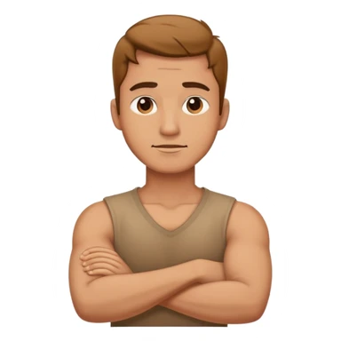 arms crossed holding neck guy sticker