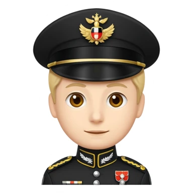 Un emoji di un carabiniere con il grado da carabiniere con uniforme nera sticker