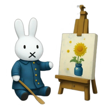 Miffy painting van gogh sticker