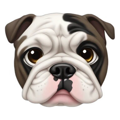 Bulldog francés macho blanco con mancha negra en un ojo sticker