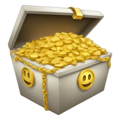 Pièce d'or dans un coffre avec des joyaux sticker