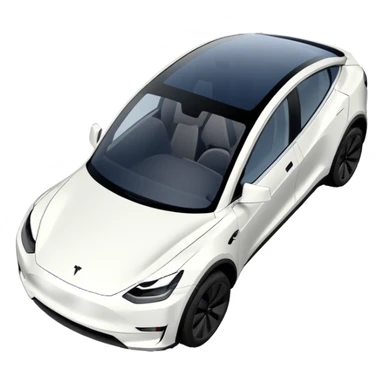 Top down view of a Tesla Model Y parking sticker