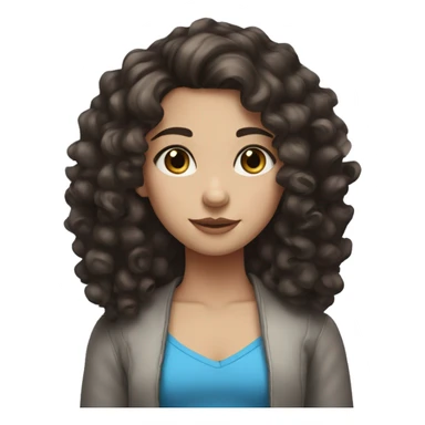 A girl with Brown hair and Blue eyes with a black heatless curls band in her hair sticker