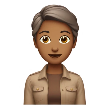 a girl with brown shoulders short hair and who wear something pink  sticker