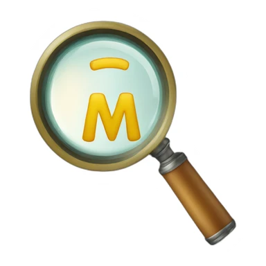 The letter W under a magnifier sticker