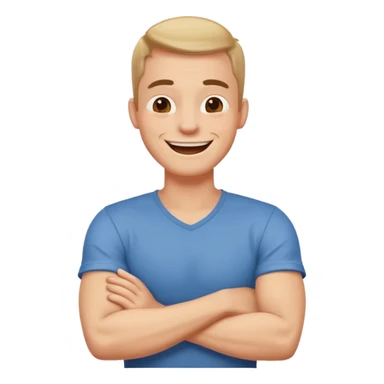 Arms crossing man neck laughing sticker