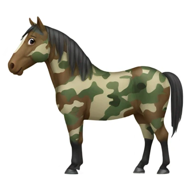 Horse wearing camouflage sticker
