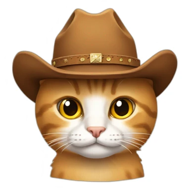 cat with a cowboy hat sticker