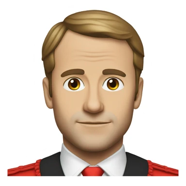 Macron en robe rouge  sticker