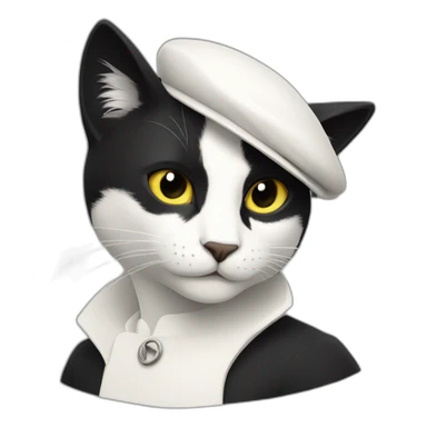 Chat noir et blanc sticker