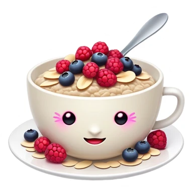 Cyber-style oatmeal with berries sticker