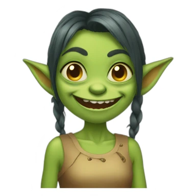 Ugly goblin girl sticker