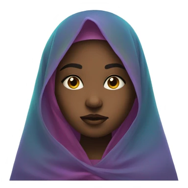 mystical girl in colored veil sticker