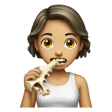 Girl eating bone sticker