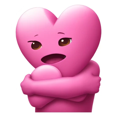 Pink heart hug  sticker