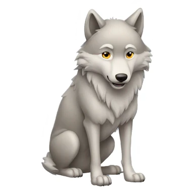 lonely wolf happy sticker