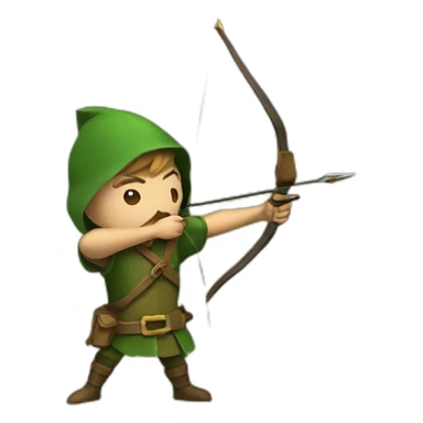 robin hood shooting arrow sticker