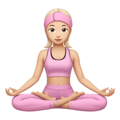 asian yoga girl light pink clothes  sticker