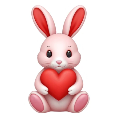 bashful red love heart bunny jellycat sticker