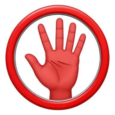 invented traffic sign: red circle with a hand making a circle with fingers, diagonal prohibition line sticker
