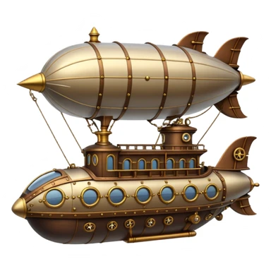 steampunk airship sticker