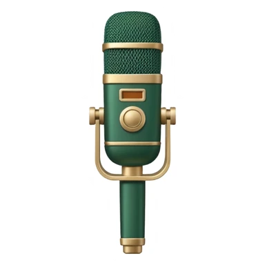 radio microphone, dark green body, light beige details, minimalism sticker