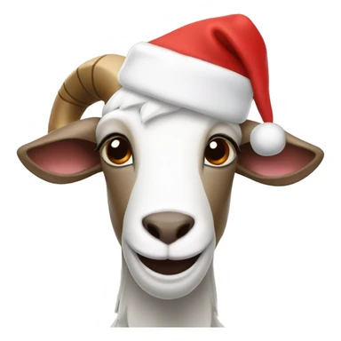 santa goat with christmas hat sticker
