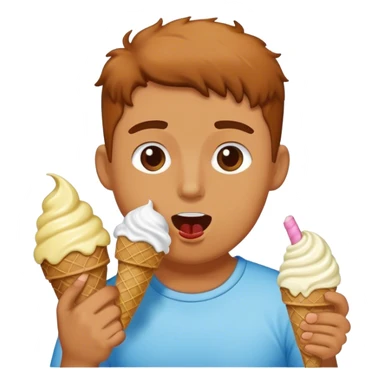 Doodle eating ice cream sticker