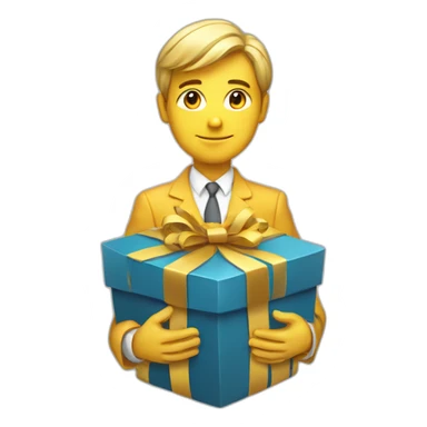 A person representing the Solana cryptocurrency offering a gift sticker
