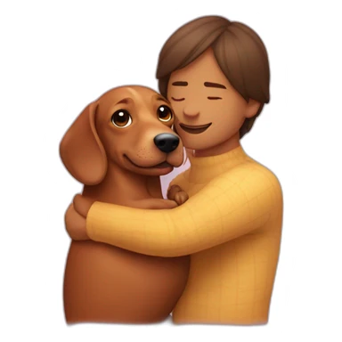 wiener dog hugging human sticker