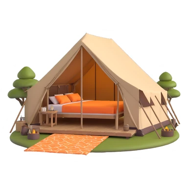 deluxe safari glamping tent with luxury furnishings sticker
