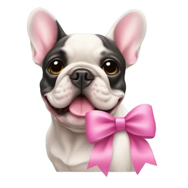 French bulldog with a pink bow  sticker