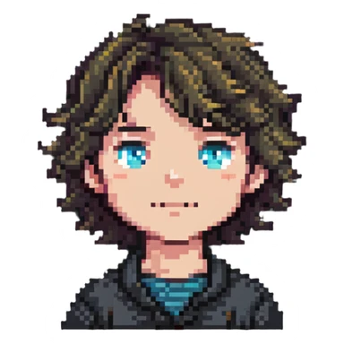 boy with slightly wavy hair sticker
