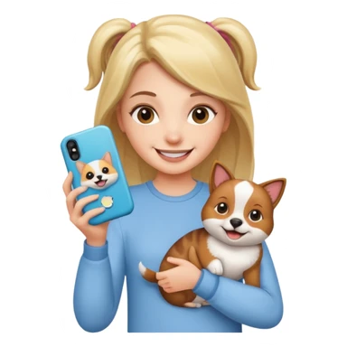 girl holding an iphone case with pets sticker