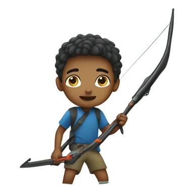 Boy shooting fish sticker