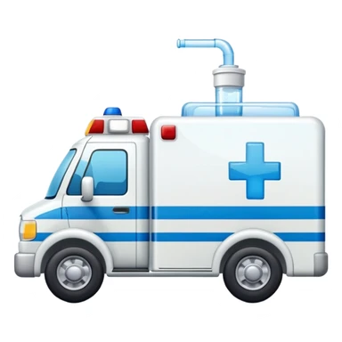 A cartoon ambulance which drinks a glas water  sticker