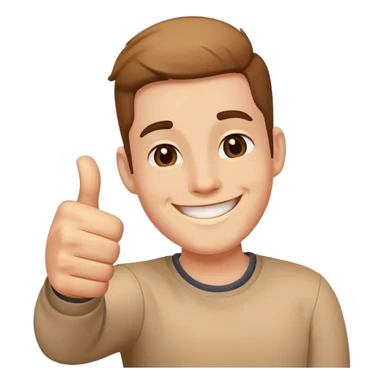 Happy person with thumb up sticker