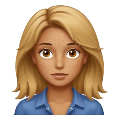pretty woman with tan skin and dirty blonde hair and hazel eyes and freckles sticker