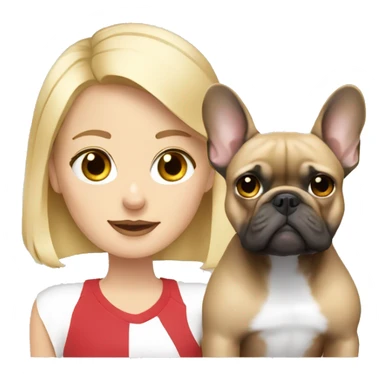 Blonde girl with French bulldog sticker