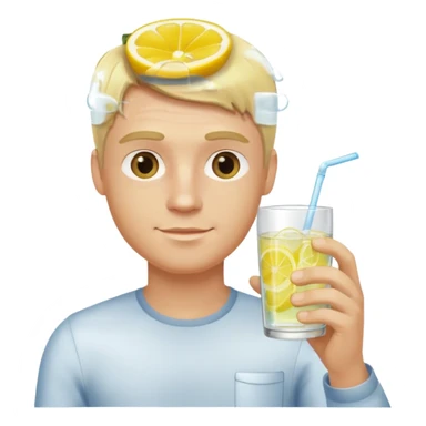 blonde man holding a glass of lemon water sticker