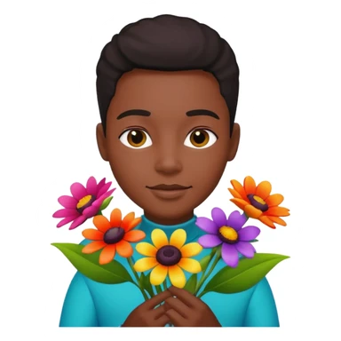 blACK holding flowers sticker