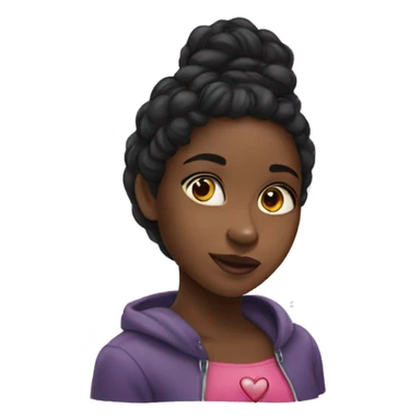 black girl with kiss heart sticker