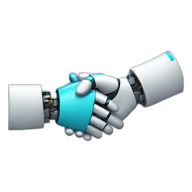 handshake with robot sticker